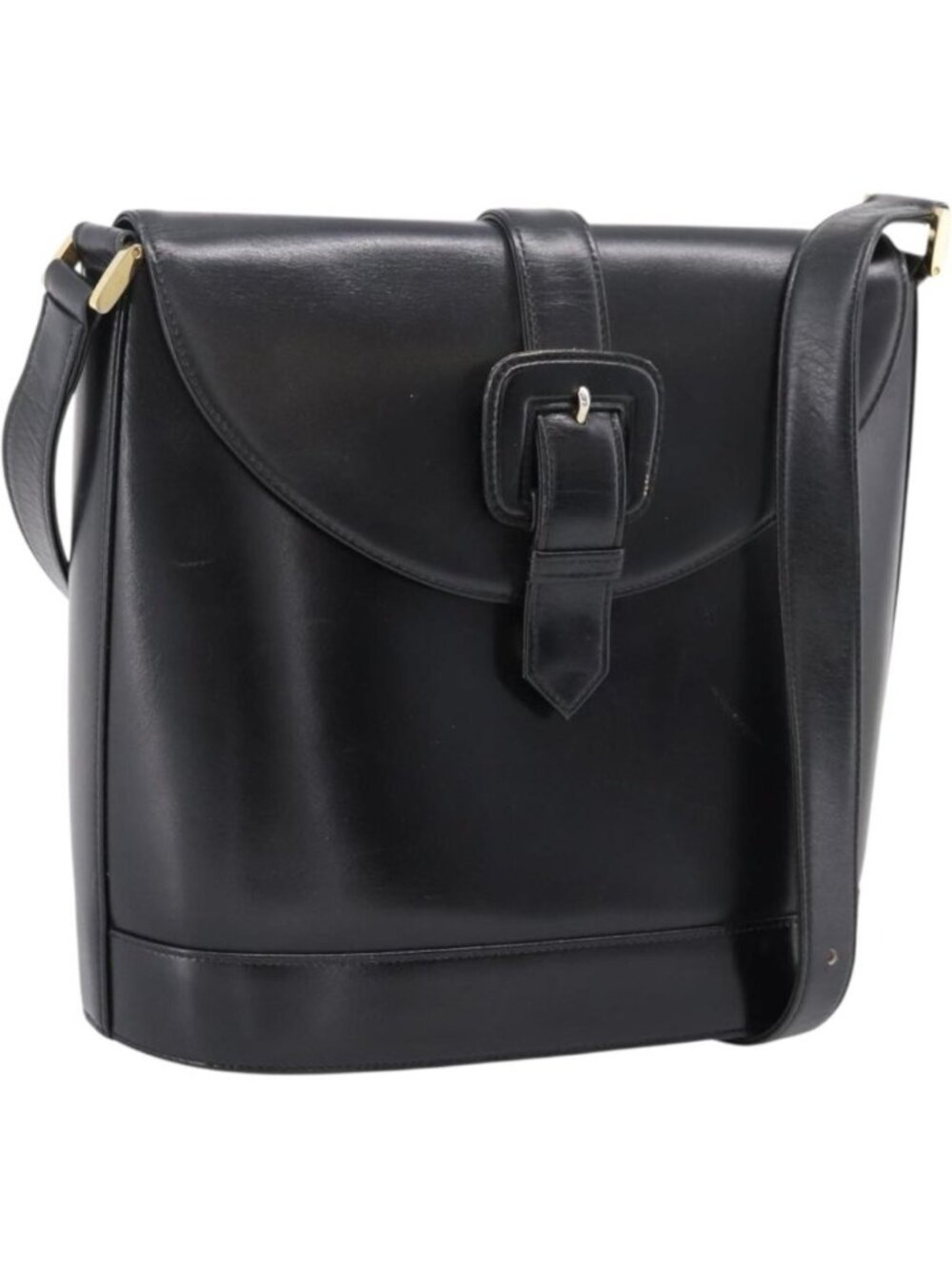 Saint Laurent Shoulder Bag Leather Black Gold